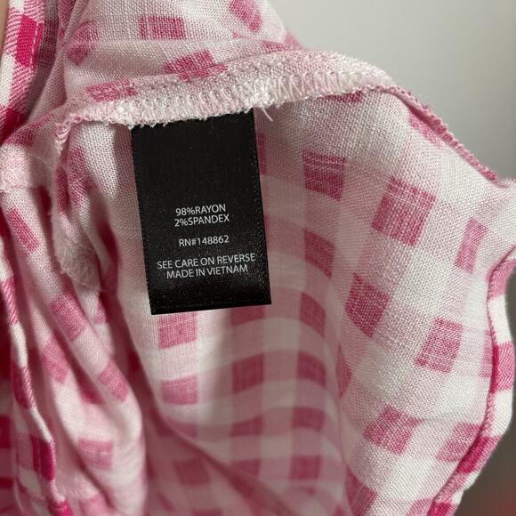 Bundle of 2 Torrid Pink Gingham Check Peasant Top Size 3X Tank Top 22 Plus - Picture 7 of 13